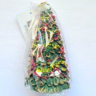 Новогодняя свеча елка с бантами 15х8 130г.